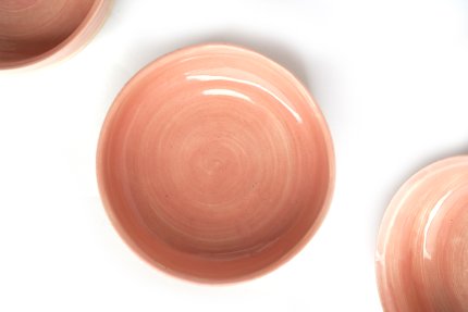 handgetöpferte rosane Keramik Bowls, Schälchen für Frühstücks Müsli, Quark, etc.. in modernem Design